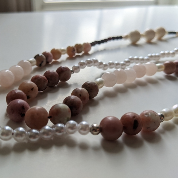 Confetti Gemstone Beaded Extra Long Handstrung Necklace - Picture 8 of 12